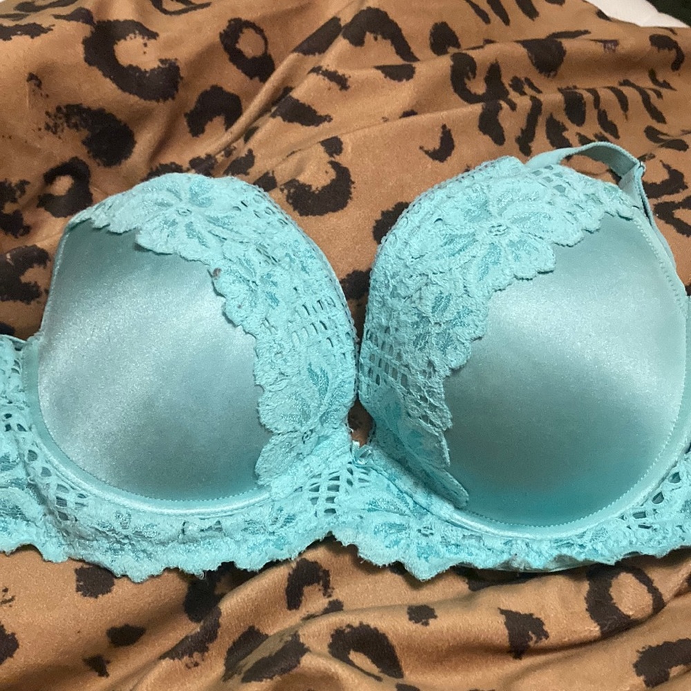 Teal lace aerie push-up bra